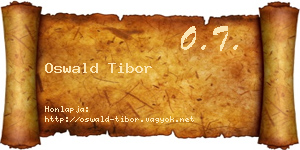 Oswald Tibor névjegykártya